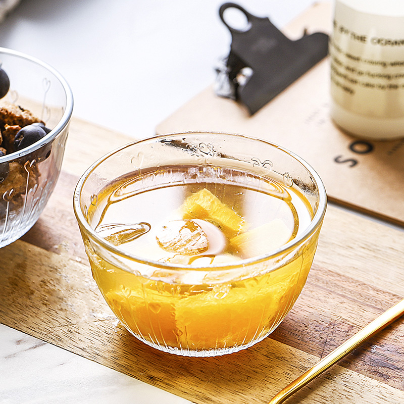 Imported Glass Fruit Sweet Bowl Creative Mesh Red Breakfast Small Bowl Sugar Water Silver Ear Soup Bowl Seasoned Hot Pot Dip Bowl