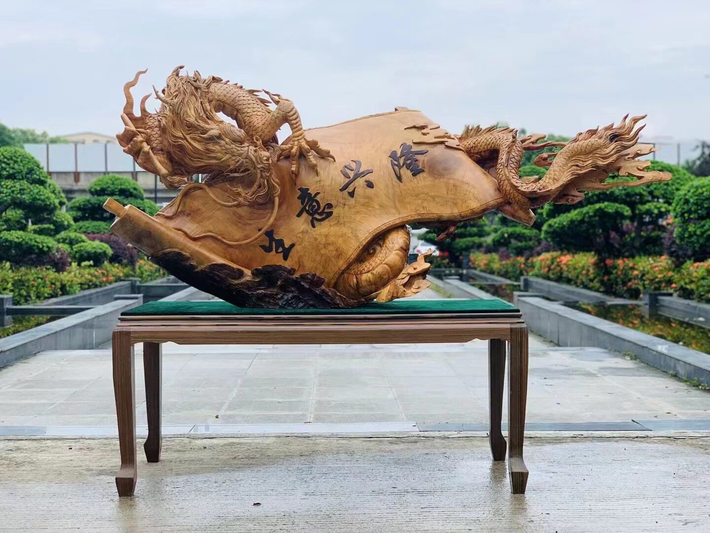 Cliff Bergen Sculpture Pendulum Landscape Engraving Tree Root Taihang Aging Material Large Swing Piece Wood Sculpture Artwork Root Newspaper Stone Living Room