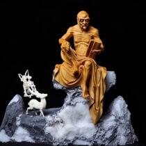 Dead wood root small root carving ornaments Cliff cypress root carving landscape crafts Living room entrance Golden silk Nanmu beauty ornaments