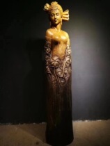 Cliff cypress beauty ornaments Small leaf red sandalwood Guanyin Guan Gong Maitreya Buddha living room ornaments Root carving ornaments