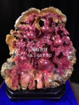 Cliff cypress aging material root carving ornaments Blood cypress Durian Wufu Door wood carving crafts Living room ornaments