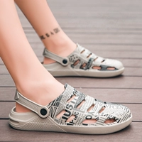 Мужские тапочки в стиле Crocs, босоножки, нескользящие мюли, трендовые мужские тапочки, летняя пляжная обувь, подходят для носки на улице, в корейском стиле