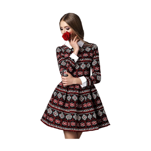 奈昕 Персонализированная частная настройка 70271 Ретро -печатная плиссированная плиссированная юбка Новая девушка