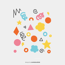 smokebomblab creative kids tattoo stickers abstract art geometric colorful flower party