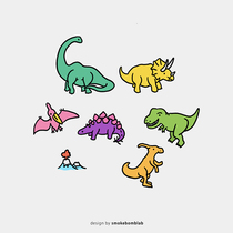 smokebomblab kids creative tattoo stickers for kids small dinosaur illustration combination fresh and cute boys