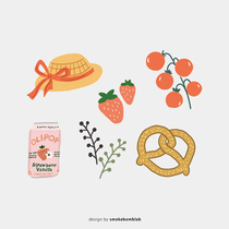 smokebomblab tattoo stickers for kids picnic picnic party soda straw hat combination lye bread