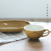 〈Aomori Shokudo〉Japanese-made warm color chestnut pattern soup cup oval plate series Autumn fruit