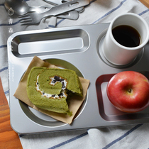 < Qingsen Canteen > Japan System High Mulberry Metal 18-8 Stainless Steel Field Camping Tray Separation Dinner Plate