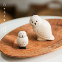 < Qingsen Cafeteria > Japanese T-lab hand for log cute Cute Cute Cat Owl Parent-child Mini Decoration Pendulum