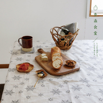 < Qingsen Cafeteria > Japan entrance to horn Please retro embroidery winter Christmas Snow flower dining mat cotton table cloth