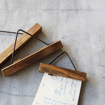 现货 Aomori Canteen〉Spot Japanese solid wood wall hanging magnetic postcard photo clip wooden easel
