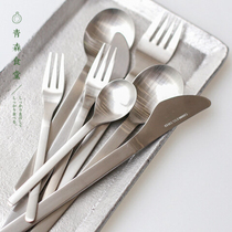 < Qingsen Canteen > Japanese Sato Metal Concise Design 18-8 Stainless Steel Sweet Spoons Fork Dining Knife Cutlery