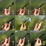 Натуральная китайская шпилька из черного дерева Эбен из сандалового дерева, деревянная заколка для волос, изысканный стиль, китайский стиль