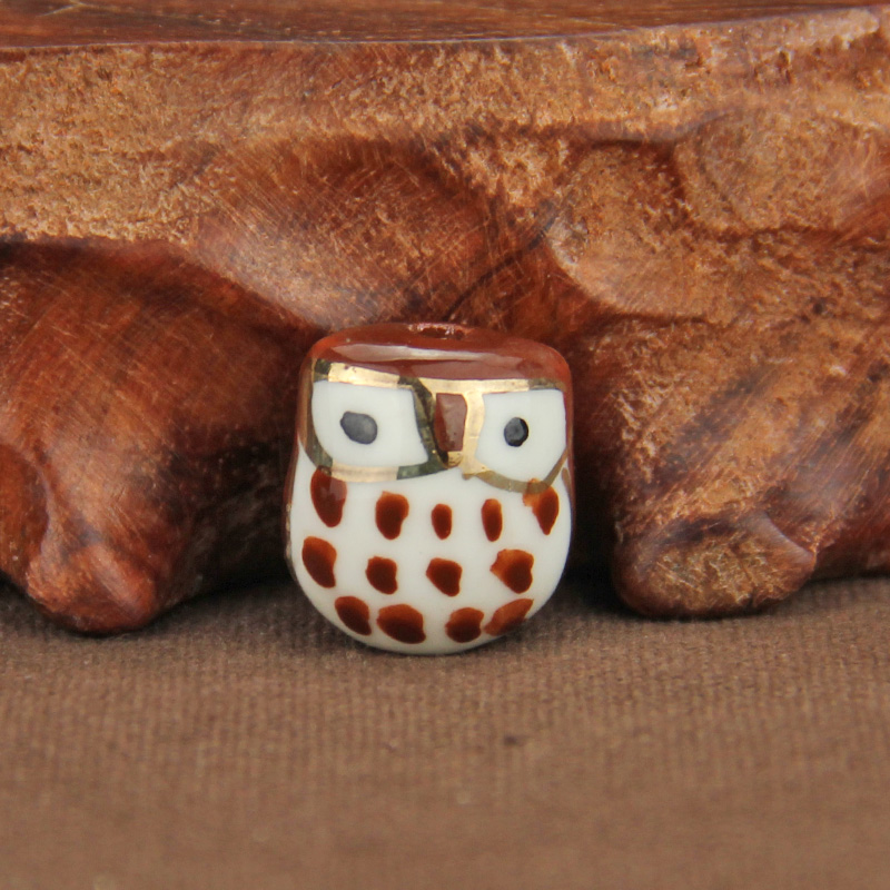 Q ba jas multicolor lovely ceramic owl beads scattered bead bracelet beads diy necklace pendant jewelry accessories