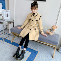 Girls wind clothes spring clothing 2022 new Korean version CUHK Scout girls College Wind clothes Children foreign air jacket Chaoters