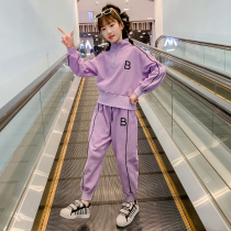 Childrens Clothing Spring Clothing 2022 New Girls Nets Red Suit Foreign Air Trendy Children Spring Autumn Sports Two Sets Of Korean Editions