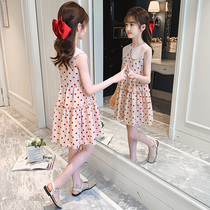 Girls Summer Dress Dress 2022 New Children Foreign Air Summer Clothing Online Red Dolls Collar Polenta Princess Dresses