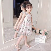 Girl Foreign Air Dress Dress 2022 New Summer Dress CUHK Child Dress Vest Skirt Summer Mesh Veil Princess Dress