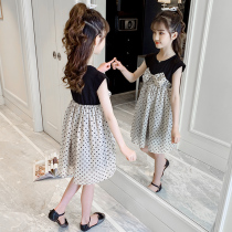 Girls Summer Dress Dress Foreign Air 2022 New Childrens Snow Spinning Summer Dress Girl Splicing Po Point Princess Dresses