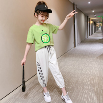 9-year-old girl tennis red 8 summer dress suit 2022 new 10 children foreign air mass child 12 girl summer two sets 15