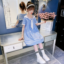Girl Ocean Gas Liandress Summer 2022 new Primary School Childrens College Wind Princess Dresses Summer clothes Childrens clothes