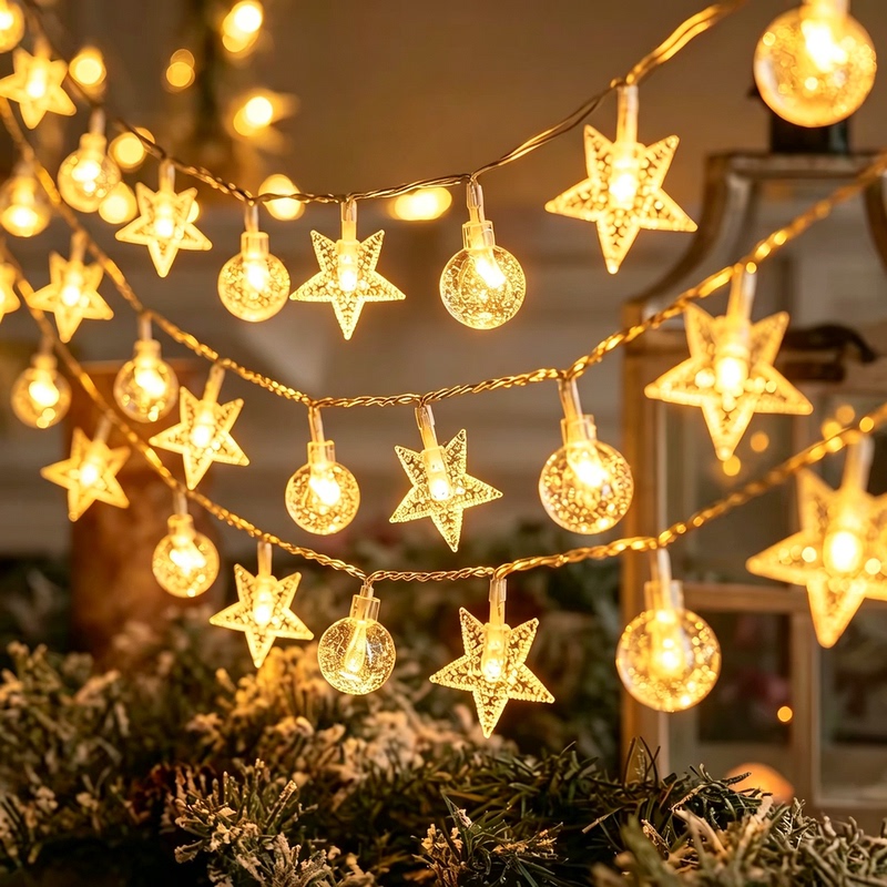 Solar String Lights, Flashing Lights, String Lights with Starry Sky Lights, Outdoor Waterproof Flash Lights, Camping Canopy Atmosphere Lights