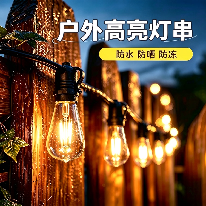 Outdoor Waterproof High-Brightness Camping String Lights, Courtyard Festive Atmosphere Lights, Canopy Garden Balcony Decorative String Lights, Hanging Lights Outdoor Waterproof High-Brightness Camping String Lights, Courtyard Festive Atmosphere Lights, Canopy Garden Balcony Decorative String Lights, Hanging Lights