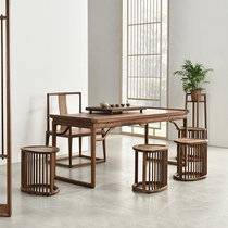 New Chinese style tea table and chair combination black walnut Kung Fu tea table tea table solid wood desk Zen painting table calligraphy and painting table