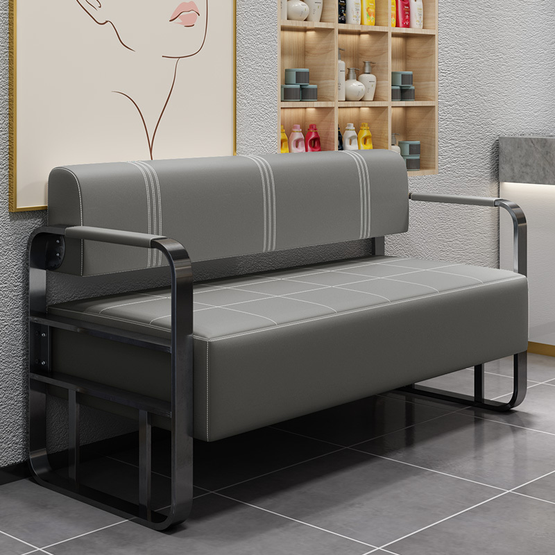 Barber Shop Sofa Waiting Chair Beauty Salon Hair Salon Rest Area Clothing Store Office Reception Stainless Steel Long Sofa Barber Shop Sofa Waiting Chair Beauty Salon Hair Salon Rest Area Clothing Store Office Reception Stainless Steel Long Sofa