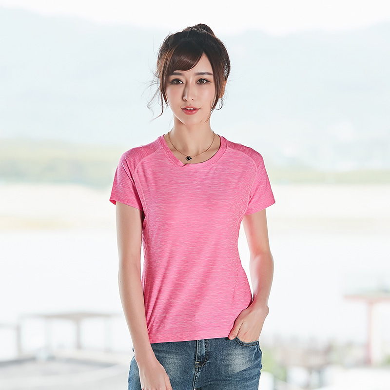 Mùa hè mới quần áo ngoài trời nhanh chóng làm khô quần áo nữ ngắn tay T-Shirt nam kích thước lớn thể thao stretch tập thể dục vòng cổ áo sơ mi triều