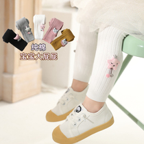 Female Baby Beats Bottom Pants Spring Autumn Slim 1-3-year-old Child 90% 2 Girls Even pants Sox pure cotton Large PP Outer wear