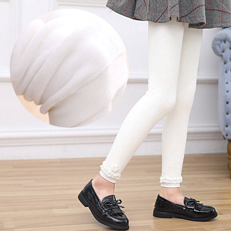 Infants and children in autumn and winter plus velvet underwear thickened cotton 1-2 baby can open the crotch to keep warm 3-5 girls 7 pants