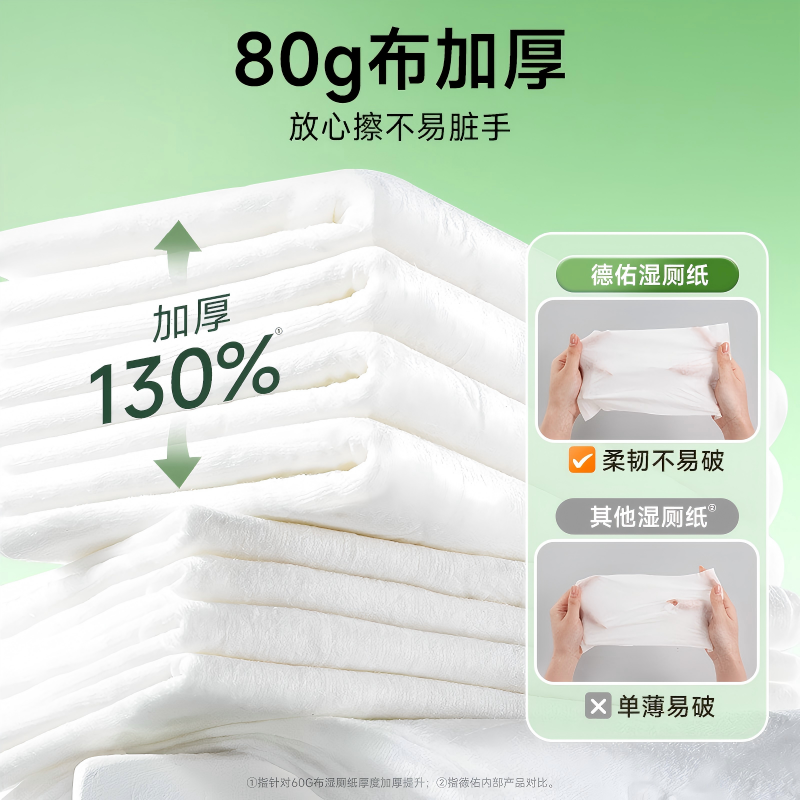 [Aloe Vera Plant Extract]Aloe Vera Wet Toilet Paper Deyou Thickened Large Pack Wet Toilet Paper for Home Use 80 Sheets Herbal
