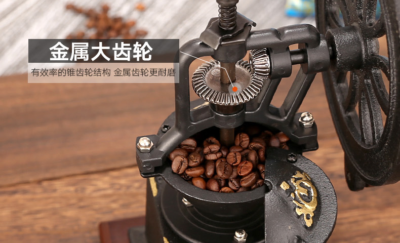 Koonan bánh xe lớn tay máy xay cà phê hạt nỗ lực retro hướng dẫn sử dụng máy pha cà phê tại nhà phin pha cafe inox lớn