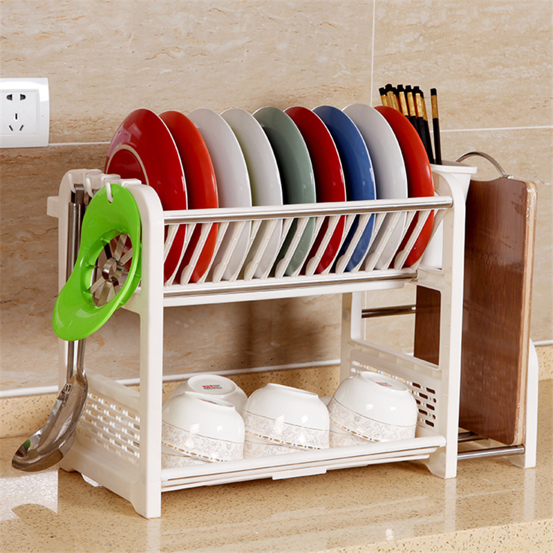 Cupboard Cabinet Plastic Kitchen Draining Dish Rack Tableware Tableware Storage Dish Dish Rack Drip Dish Dish Shelf 2 Layers - Taobao