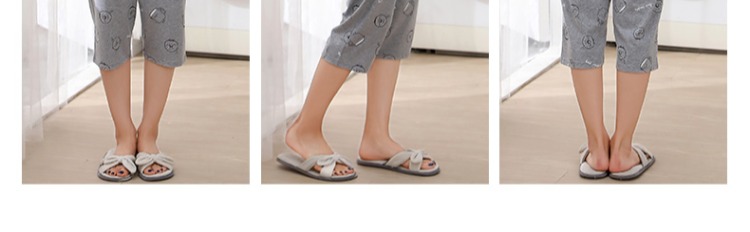 Fu Ni đến 2018 xuân hè mới cho nữ nhà dịch vụ đồ ngủ cotton ngắn tay có thể mặc bên ngoài quần crop in hình hoạt hình shop đồ nữ