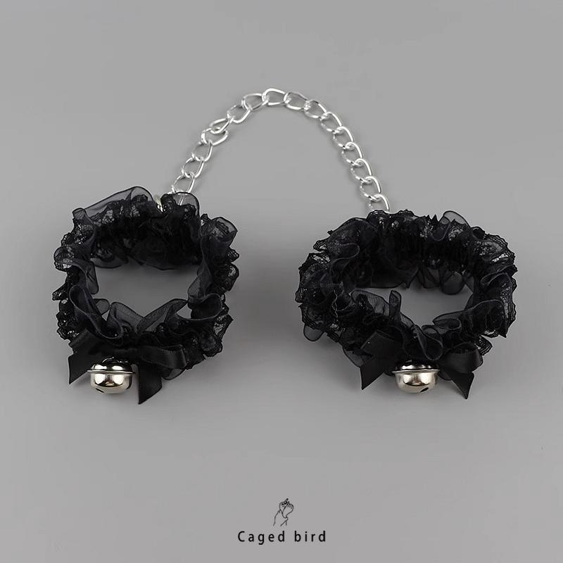 Caged Bird Abstinence-Style Sexy Lace Bell Bracelets and Anklets Couple Props Pure Desire Handcuffs Shackles Female Chain Rings Script Murder Mystery