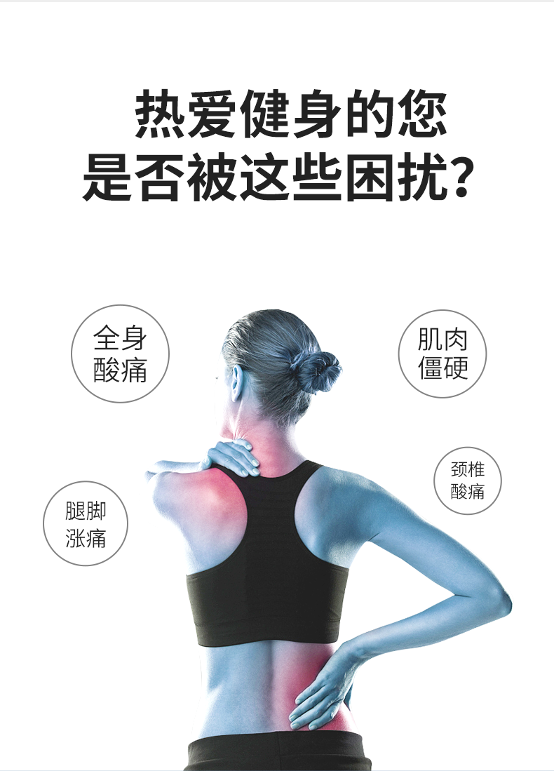 美国 居康 3挡调节 筋膜按摩枪 4按摩头 图5