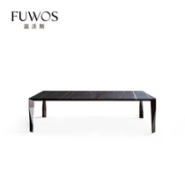 FuwoS fubos modern minimalist Lauren black gold natural marble Italian minimalist Nordic light extravagant and long table