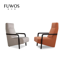 Modern Minimalist Sloth Sofa Single Chair Quality Bull Leather Single Sofa Chair Solid Wood Minimalist Casual Chair