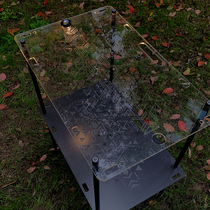 WOOKOO outdoor blackened camping equipment carbon fiber lightweight folding tactical table Helinox with the same transparent table