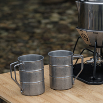WOOKOO fog empty outdoor boutique Qingfangfeng series Japanese old 304 stainless steel mug camping water cup