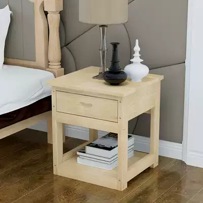 Solid wood bed cabinet Simple storage cabinet Side cabinet Bedroom economical dormitory storage cabinet Log color fan you information cabinet