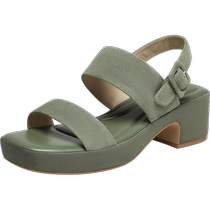 Zhenmeishi summer new cashmere leather color simple and comfortable thick heel high heel fashion sandals for women 5338BBL3