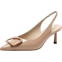 True Beauty HappyHour Spring 2024 new style cowhide pointed high-heeled toe sandals for women YXC06AH4