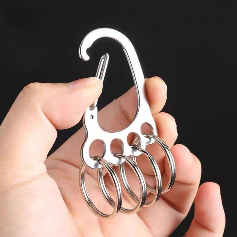Stainless Steel Little Foot Keychain, Detachable, Unisex, Car Waist-Hanging Key Ring, Creative and Personalized, Anti-Lost Quick-Hanging Accessory