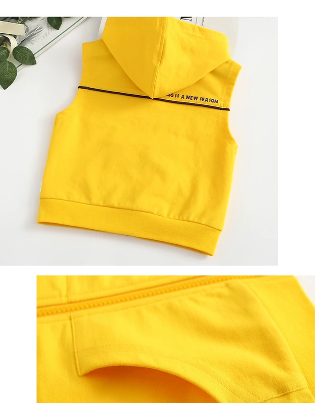 Cá rất nhỏ 60155 quần áo mùa xuân mới cho bé trai và bé gái dệt kim áo len cotton áo khoác vest 90-130 - Áo ghi lê