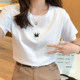 Pure cotton white short-sleeved t-shirt female slim 2023 new Korean version gray loose half-sleeved T-shirt top ins tide summer