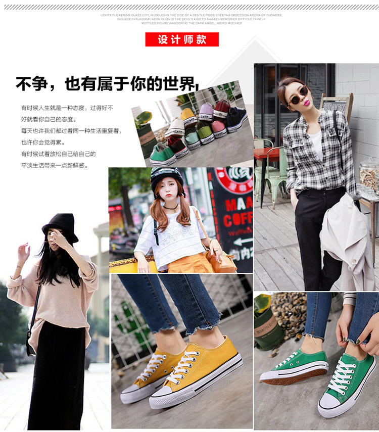 Mùa xuân mới in giày vải nữ phiên bản Hàn Quốc của sinh viên hoang dã thấp để giúp giày giầy cao gót nữ