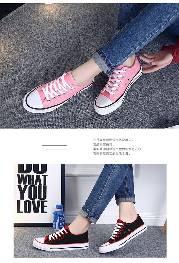 Mùa xuân giày vải nữ sinh viên phiên bản Hàn Quốc thấp để giúp giày đế bằng những người yêu thích giày hoang dã giày thoáng khí màu đen và trắng giầy gucci nữ